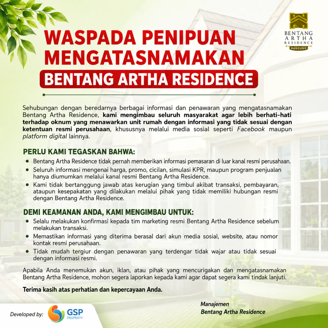 Bentang Artha Residence